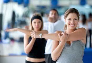 Girls doing exercise