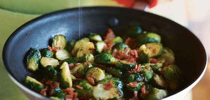 Brussels sprout crisp prosciutto