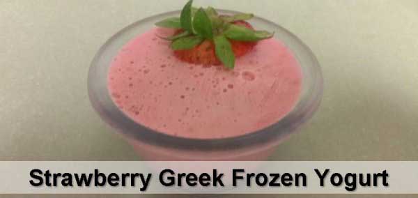 Strawberry greek frozen yogurt